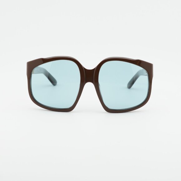Miu Miu MUA07S 24D20R Sunglasses Shiny Brown Square Frame, Light Blue Lenses main image 11